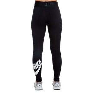 NIKE Logo Waist NSW LEG-A-SEE Print Stretch Tights Leggings L Work Out Gym Yoga